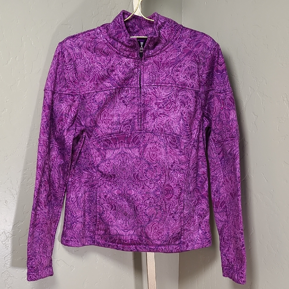 Moret‎ Ultra Purple Paisley Quarter Zip Pullover Sweatshirt Women’s Size M